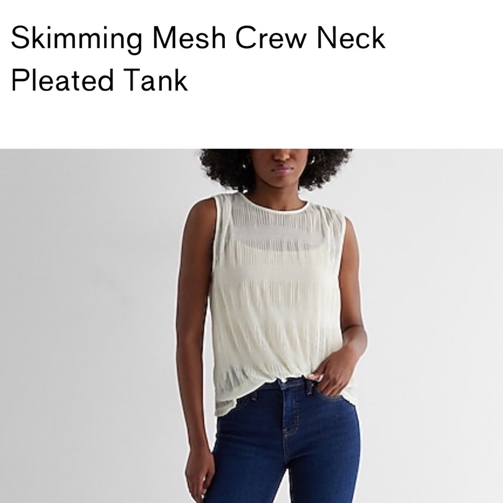 NWT EXPRESS Skimming Mesh Crew Neck
Pleated Tank - Size Large